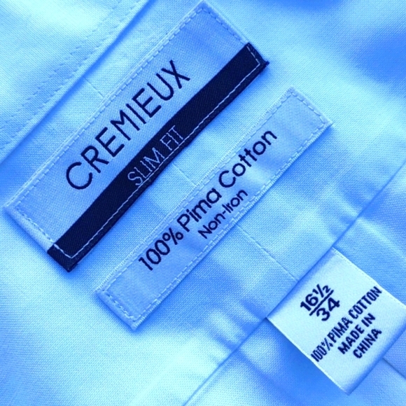DANIEL CREMEIUX MEN''S SLIM CUT 100% PURE PIMA LUXURY COTTON DRESS SHIRT - Picture 5 of 17